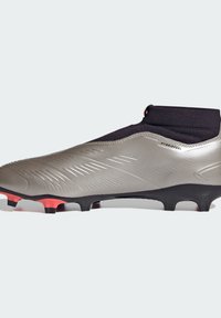 adidas Performance PREDATOR LEAGUE LACELESS FG - Scarpe da calcio per terreni duri - platinum metallic   aurora black   turbo