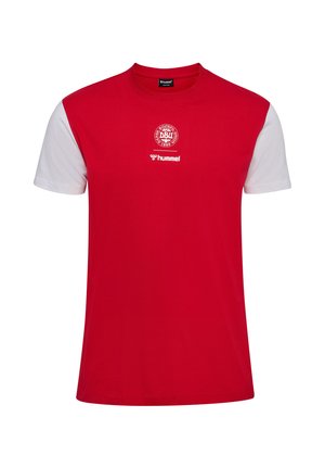 Hummel, HUMMEL DBU 26 FAN RED-WHITE TEE SS UNISEX - T-shirt imprimé - tango red white