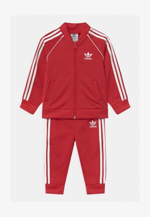 SLICE TREFOIL CREW ADICOLOR ORIGINALS PULLOVER - Chaqueta de entrenamiento - scarlet/white