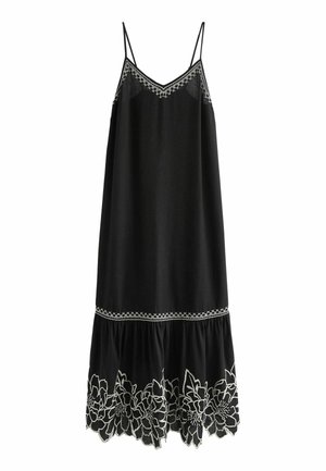 EMBROIDERED STRAPPY SUMMER - Rochie maxi - black cream