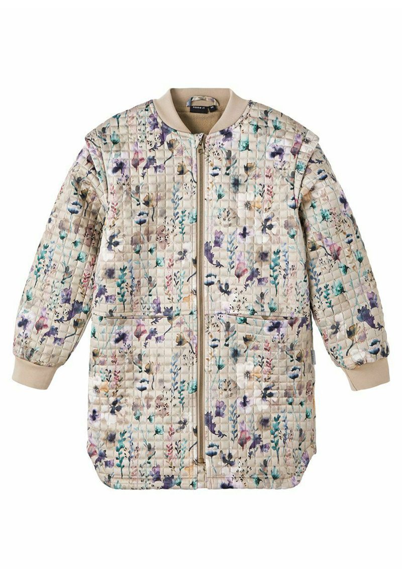 Name it FLOWER QUILTED JACKET Giacca invernale silver mink/beige