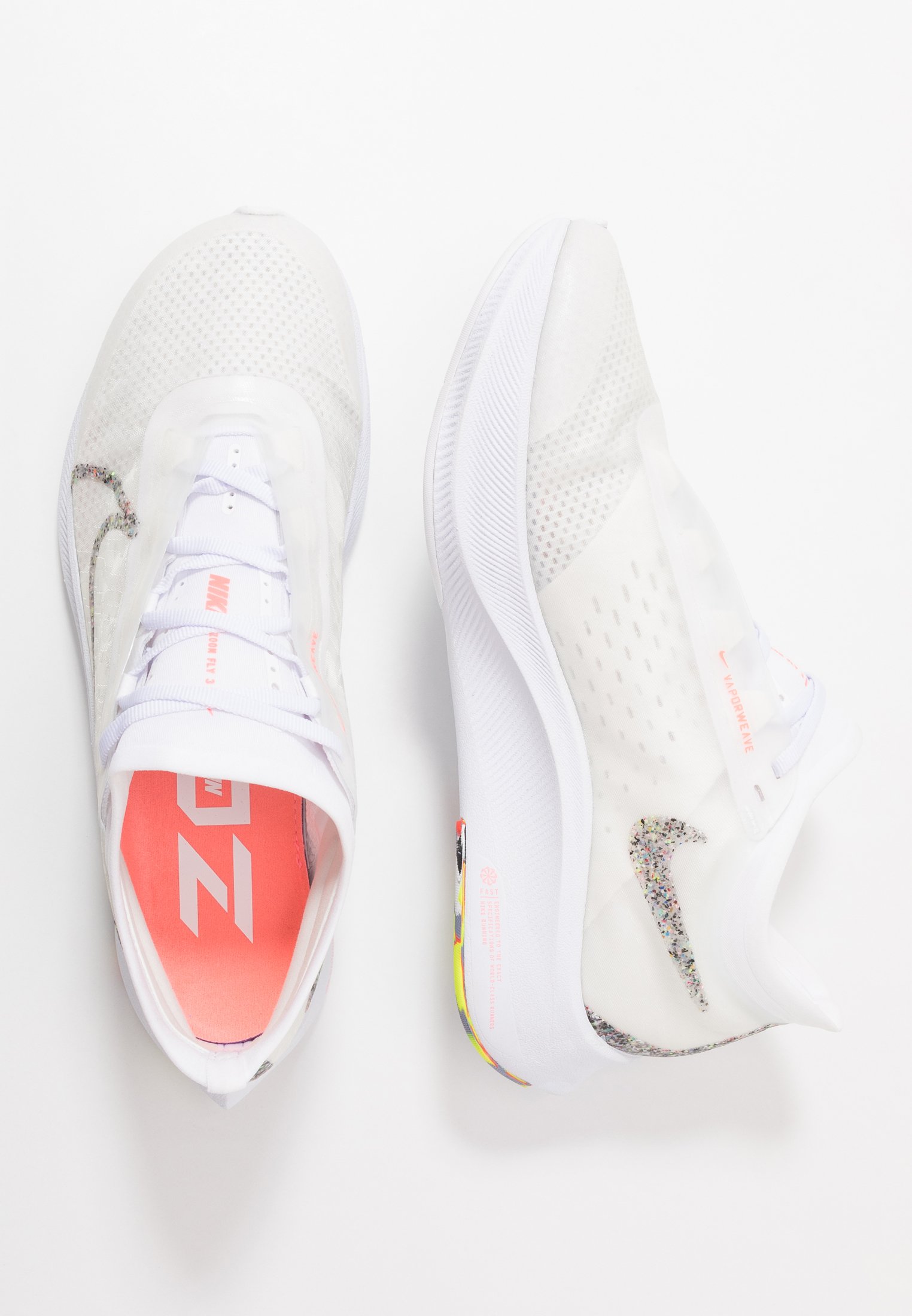 Nike Performance ZOOM FLY 3 Nøytrale løpesko whitelava Nike Performance ZOOM FLY 3 PRNT PRM Nøytrale løpesko