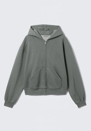 BLOCK ZIP - Φούτερ με κουκούλα - dark grey