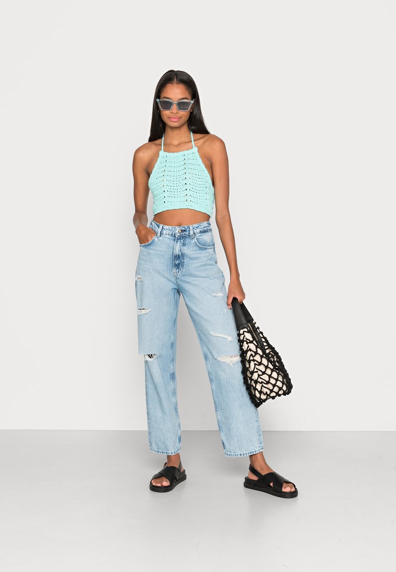 Damen T-Shirts | Cotton On TIE NECK HALTER Top aqua wave/blau - CX24088 Damen T-Shirts | Cotton On TIE NECK HALTER Top aqua wave/blau - CX24088