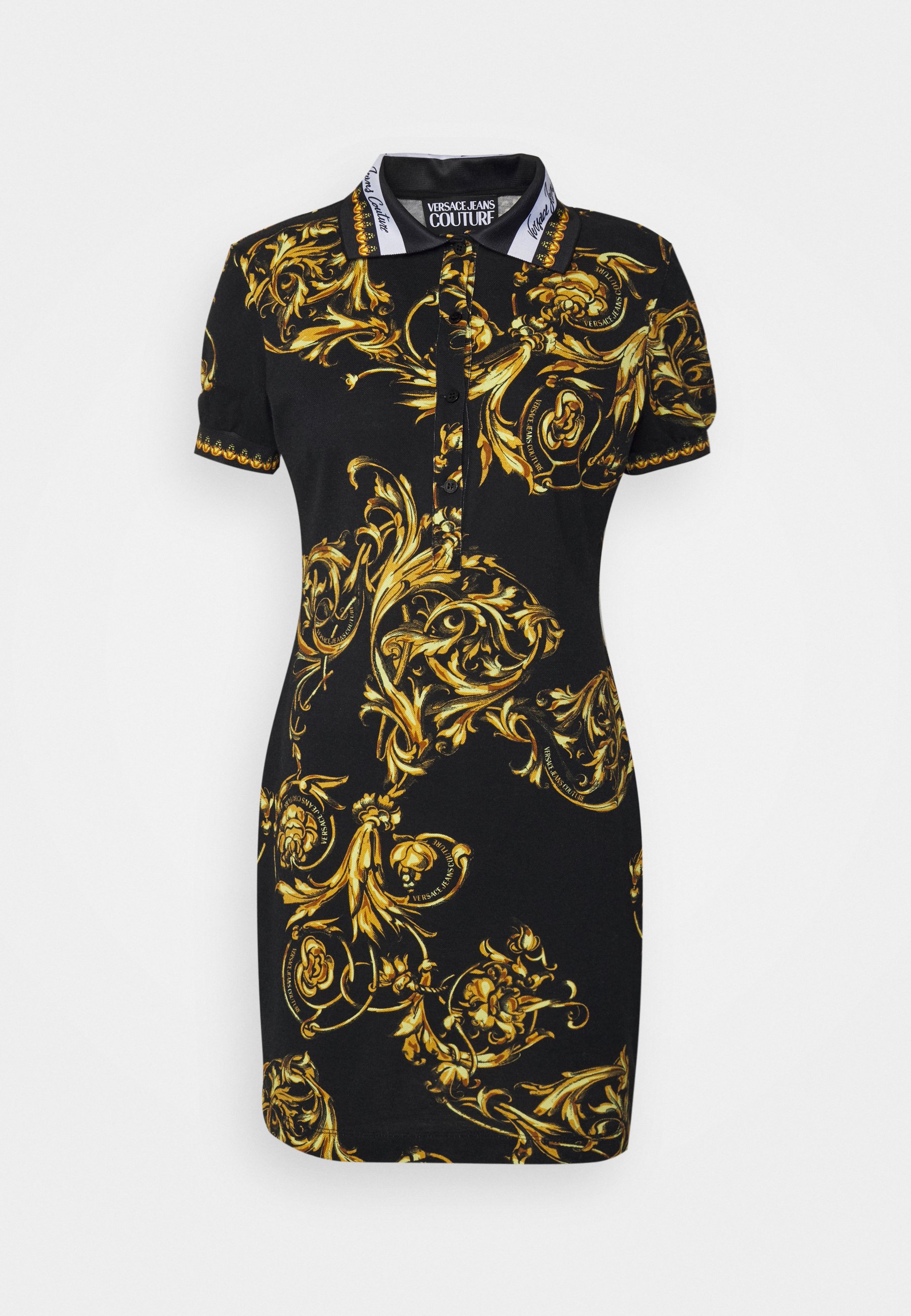 Versace Jeans Couture PRINT GARLAND - Jurk - black/zwart - Zalando.nl