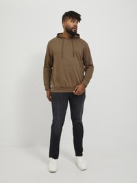 Jack & Jones JJEBASIC HOOD - Džemperis ar kapuci - otter