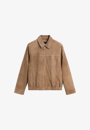 Massimo Dutti, Flowing striped cotton silk shirt - Læderjakker - light brown