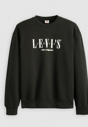 Schwarzer Baumwollpullover mit geripptem Kragen und Bündchen. Mit weißem „LEVI'S“-Logo und dem Text „the original“ auf der Vorderseite. Klassischer Schnitt.
