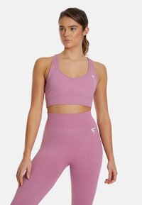 SQUATPROOF CROSS STRAP  - Medium support sports bra - rose red