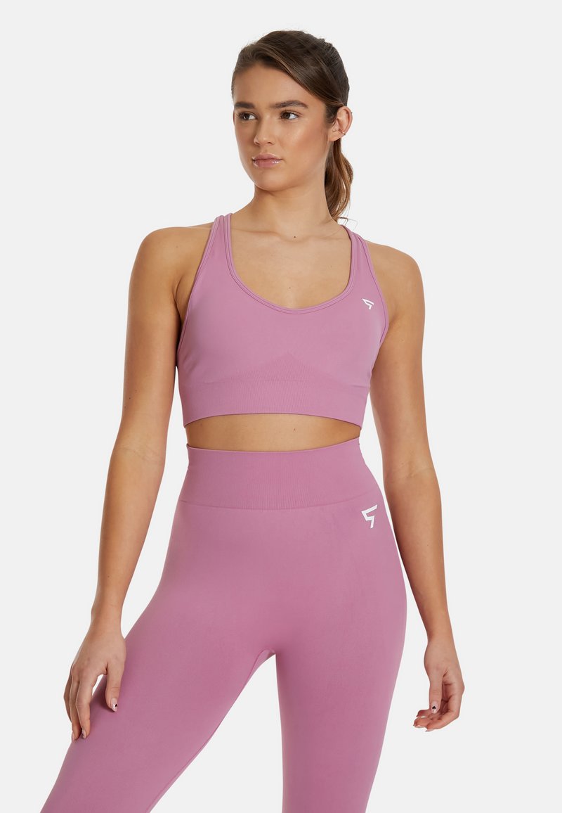 SQUATPROOF CROSS STRAP  - Medium support sports bra - rose red