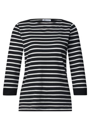Street One, 3/4-SLEEVE SHIRT WITH BOAT NECK - Longsleeve - black