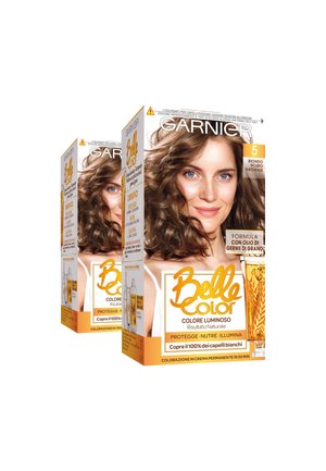 GARNIER TINTA CAPELLI BELLE COLOR, COLORE LUMINOSO E RIFLESSI NATURALI, COPRE IL 100% DEI CAPELLI BIANCHI - 2 PACK - Tinte capelli - biondo scuro naturale