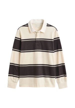 GANT, STRIPED RUGGER - Polo - charred wood brown
