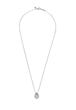 Sparkling Pear Halo Collier Necklace - Collier - silver coloured