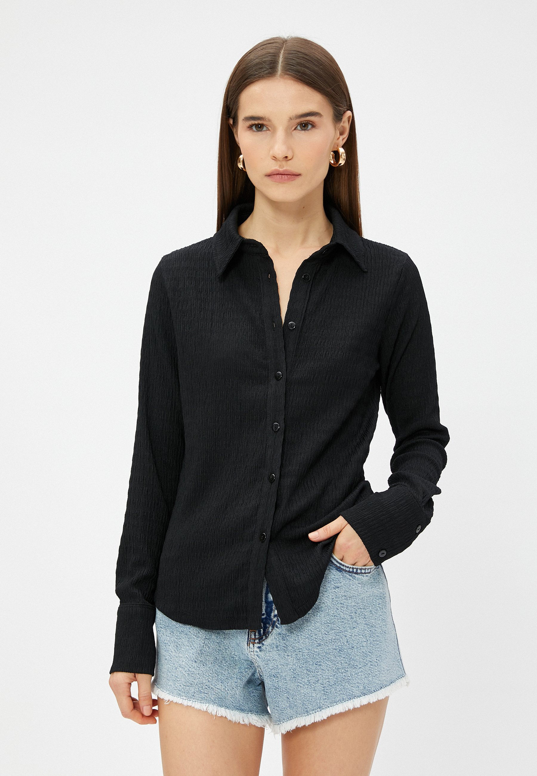Crop T-Shirt Mit Cut-Out-Detail – Langarm, Gr. S, Grün, Maschinenwaschbar