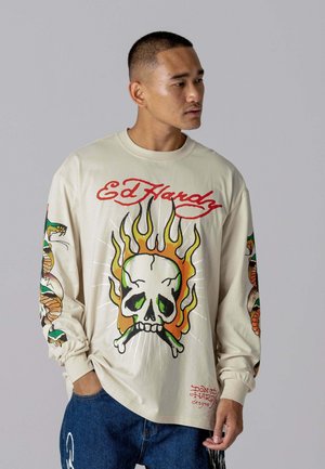 Ed Hardy SKULL FLAME  - Longsleeve - ecru