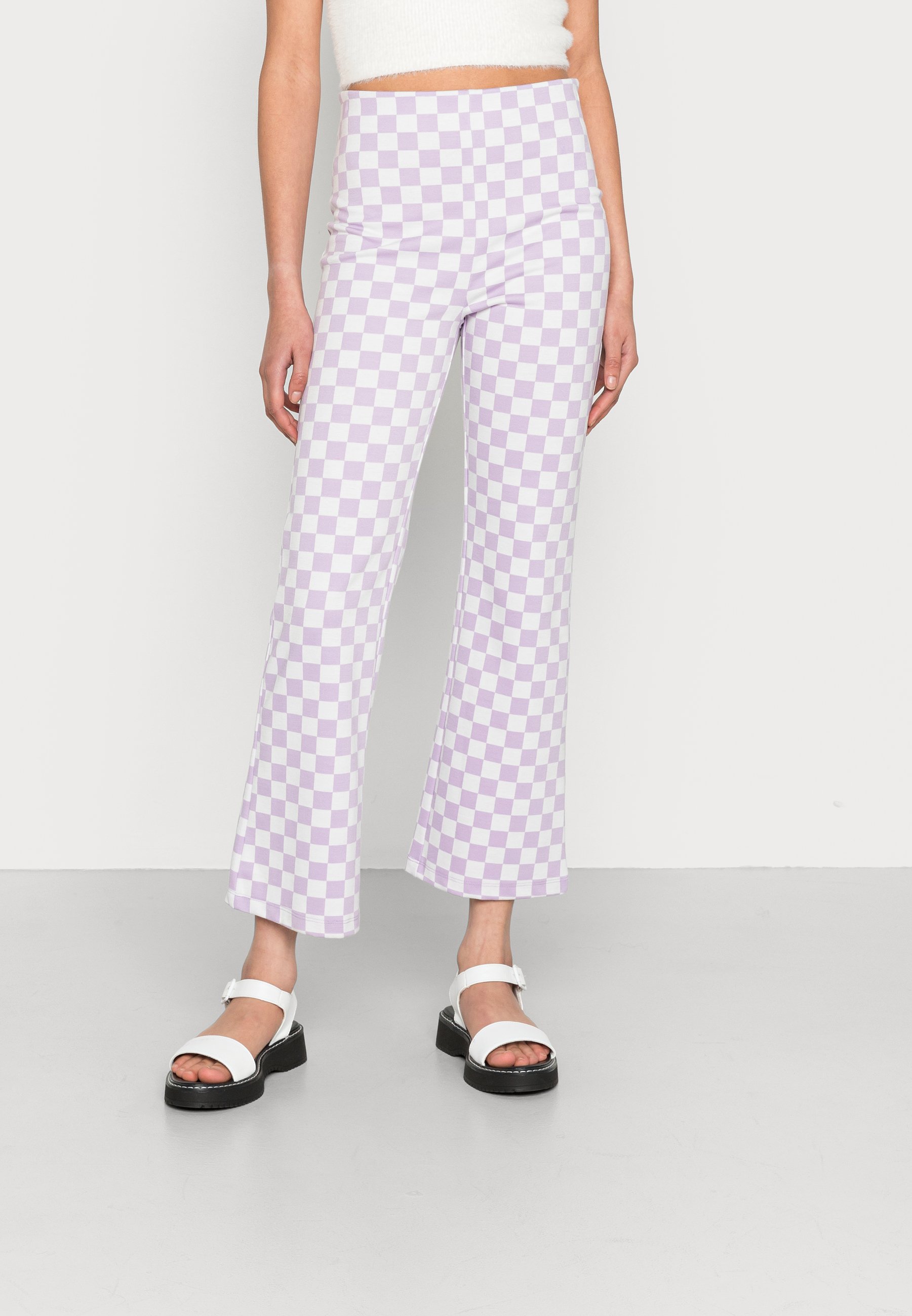 Monki Pantalones - lilac/white/multicolor - Zalando.es