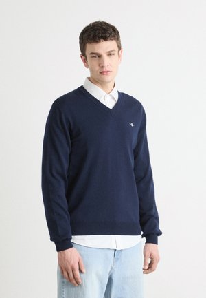 GANT V NECK - Jersey de punto - evening blue