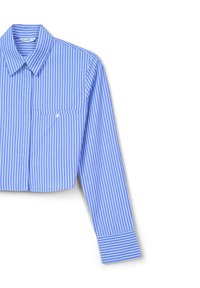 Calliope CROP A RIGHE - Camicia - var celeste