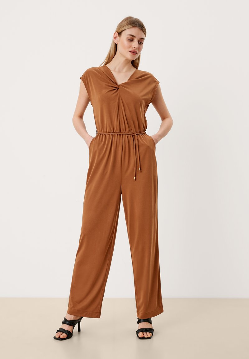 s.Oliver BLACK LABEL MIT KNOTENDETAIL Jumpsuit dark caramel/braun Zalando.ch