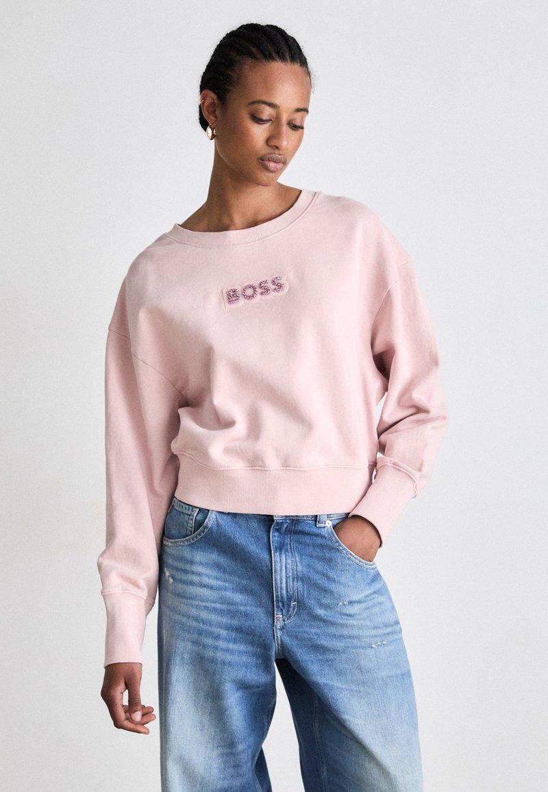 BOSS - ELAY STONEBADGE - Sweatshirt - open pink, Enlarge