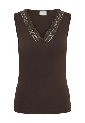 Kaffe, KABELJA LACE TOP - Débardeur - chocolate brown