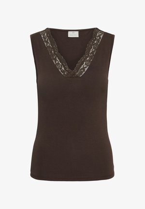 Kaffe, KABELJA LACE TOP - Débardeur - chocolate brown