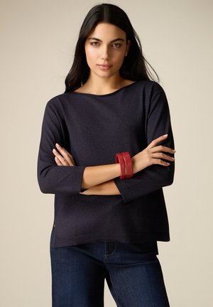 CON SCOLLO A BARCHETTA - Strickpullover - blu
