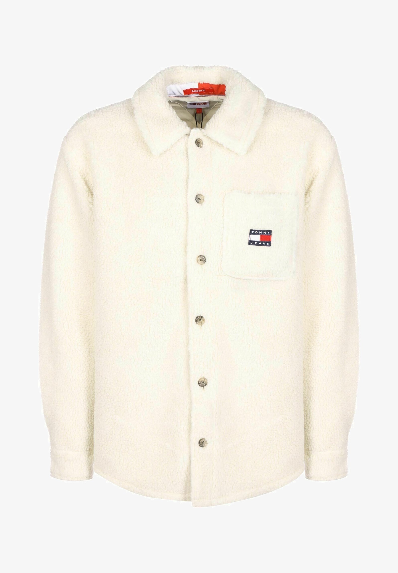 Teddy Jacket Tommy Jeans Jacke Beige Teddy Fleece Fleece Jacke