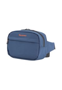 Borsa a vita blu notte realizzata in nylon resistente, con scomparto principale con zip, tracolla regolabile e una piccola tasca frontale con logo.