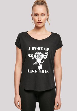 LOONEY TUNES TAZ I WOKE UP LIKE THIS  WITH LONG  - T-shirt print - black