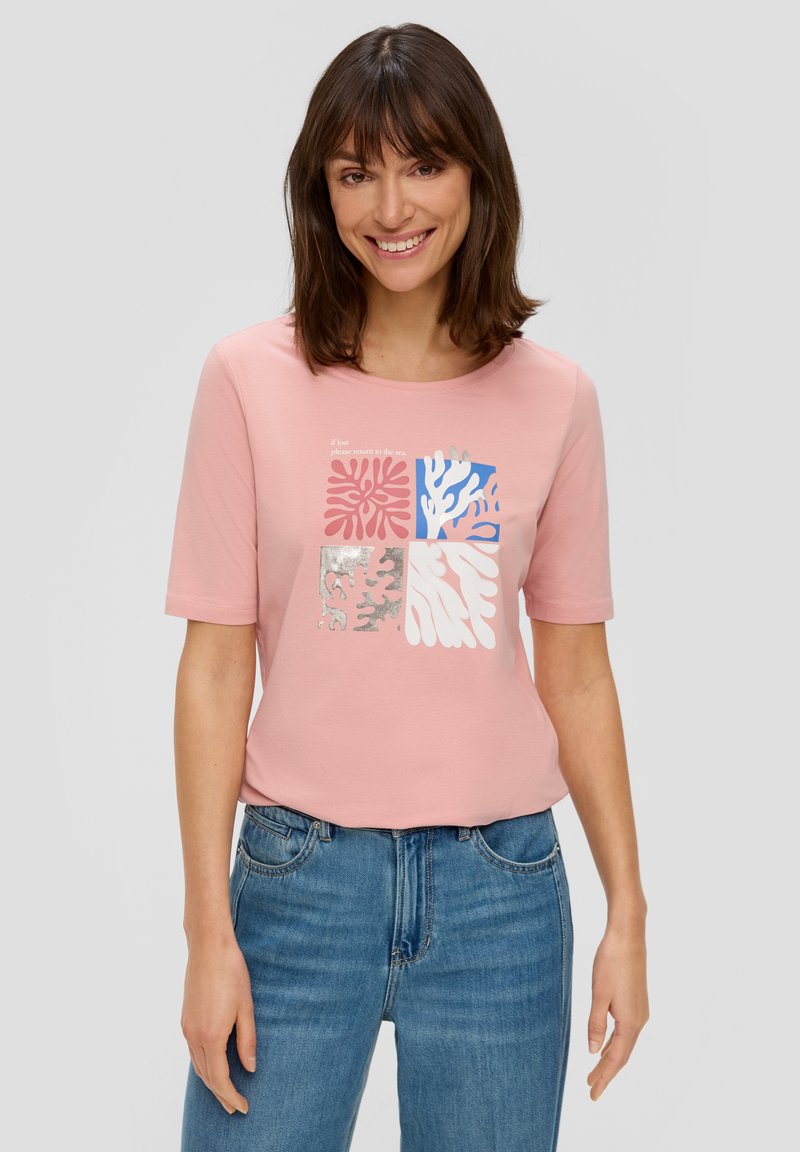 s.Oliver MIT FRONT - T-Shirt print - pfirsich