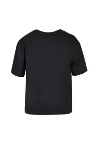 Schwarzes Baumwoll-T-Shirt mit lässiger Passform, kurzen Ärmeln und klassischem Rundhalsausschnitt, mit weicher Textur und ohne sichtbare Grafiken.