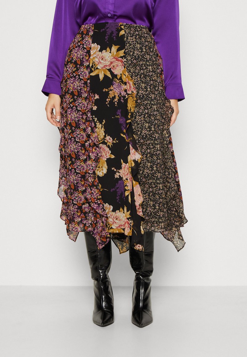 Jupe A-Line Wet Seal Femme Taille XS - Motif Floral Marron Et Blanc, Genoux