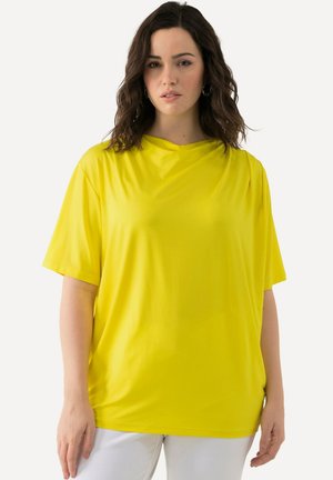 WATERFALL NECKLINE SHORT SLEEVE  - T-shirt basic - lemon