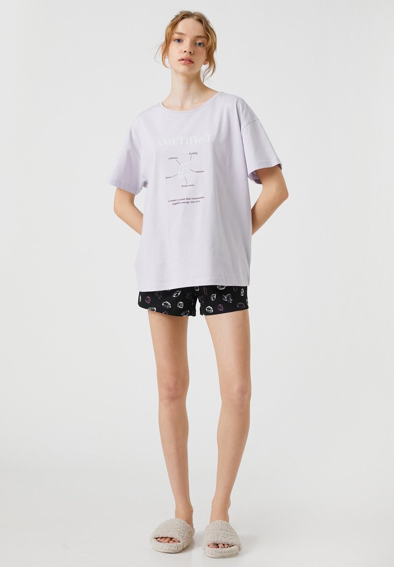 Koton SHORT SLEEVE PRINTED SET - Pyjama set - lila/lilac - Zalando
