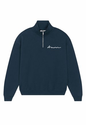 AMOUR EMBROIDERY SUPERHEAVY ZIPPED - Felpa - dark blue
