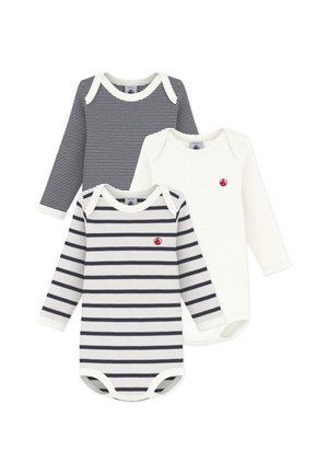 Petit Bateau 3 PACK UNISEX - Body - white/dark blue