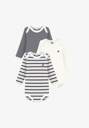 Petit Bateau 3 PACK UNISEX - Body - white/dark blue