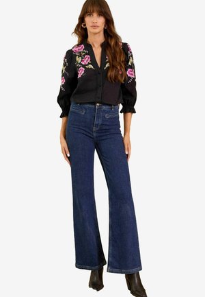 Love & Roses EMBROIDERED V NECK 3/4 SLEEVE REGULAR FIT - Užsagstoma palaidinė - black floral