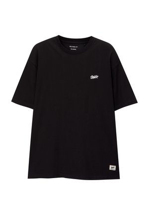PULL&BEAR WITH LOGO - Tričko s potlačou - black