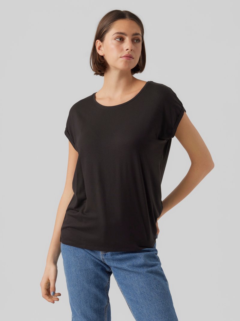 Pieces PCRIA SS SOLID JRS NOOS BC - T-shirt basic - black/zwart