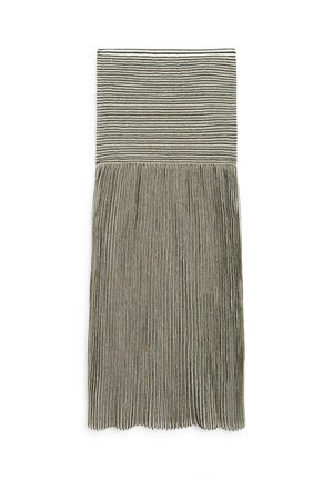 LONG PLEATED WITH FLECKED DETAIL - Maxirock - beige