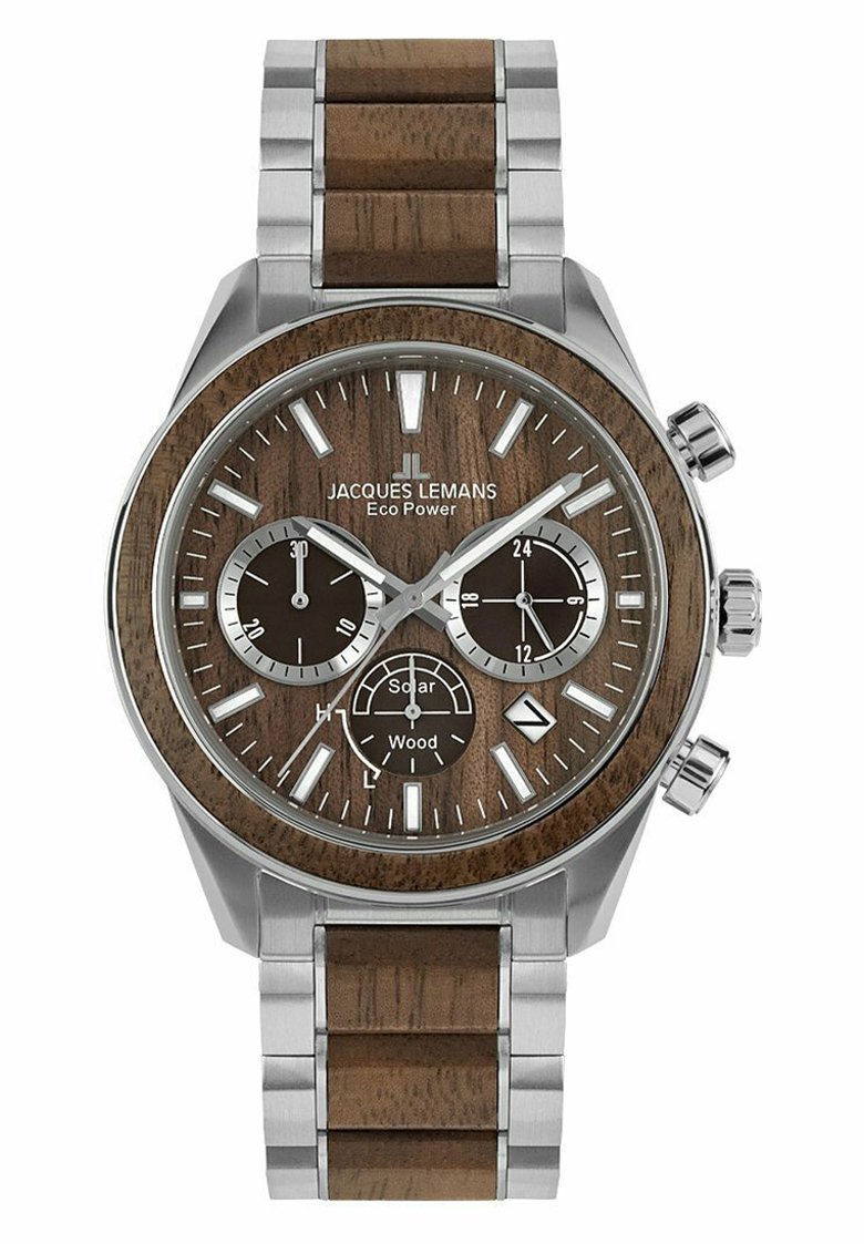 Jacques Lemans LITHIUM-IONEN AKKU - Chronograph - hellbraun, silber