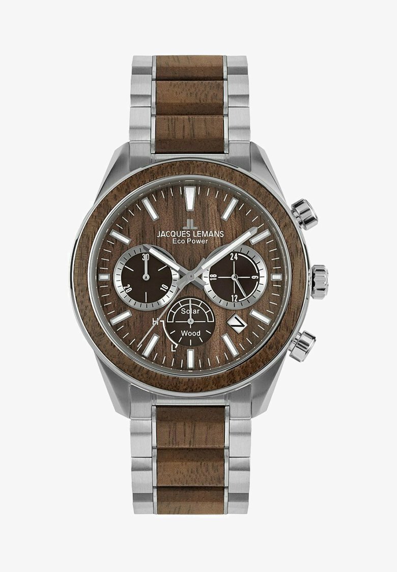 Jacques Lemans LITHIUM-IONEN AKKU - Kronograf - hellbraun, silber