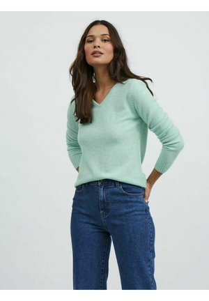 VIRIL V-NECK - Pullover - grayed jade