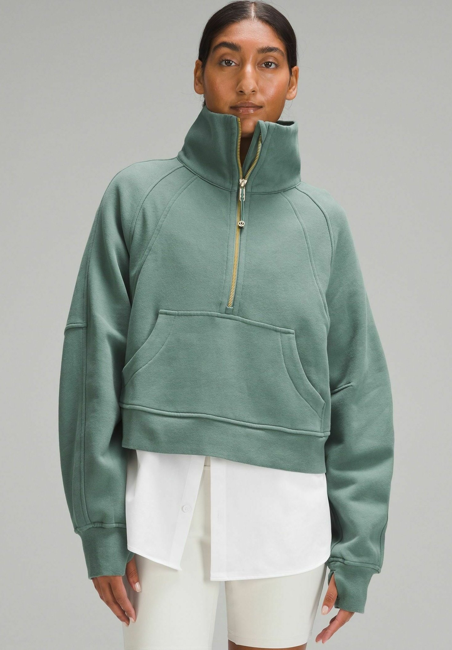 lululemon SCUBA OVERSIZED FUNNEL NECK - Sweatshirt - medium forest/vert -  ZALANDO.FR