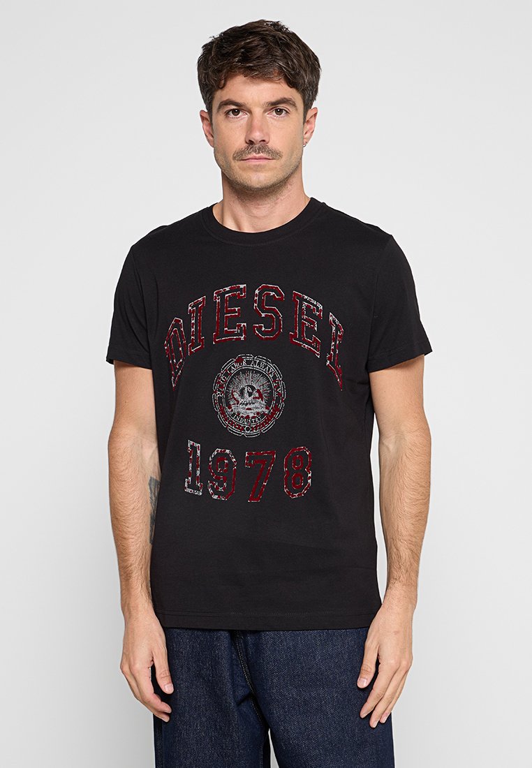Diesel T-shirt print zwart