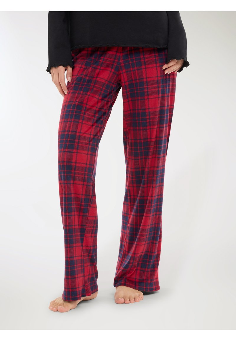 Pantaloni Pigiama Capri Donna ODAWA – Morbidi A Gamba Larga Con Tasche – Vita Elastica E Coulisse – Viola Medio, Taglia S - 3