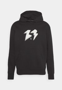 Felpa con cappuccio nera con il grande numero stilizzato "23" bianco e il piccolo logo Jumpman di Air Jordan al centro, tasca a canguro frontale.